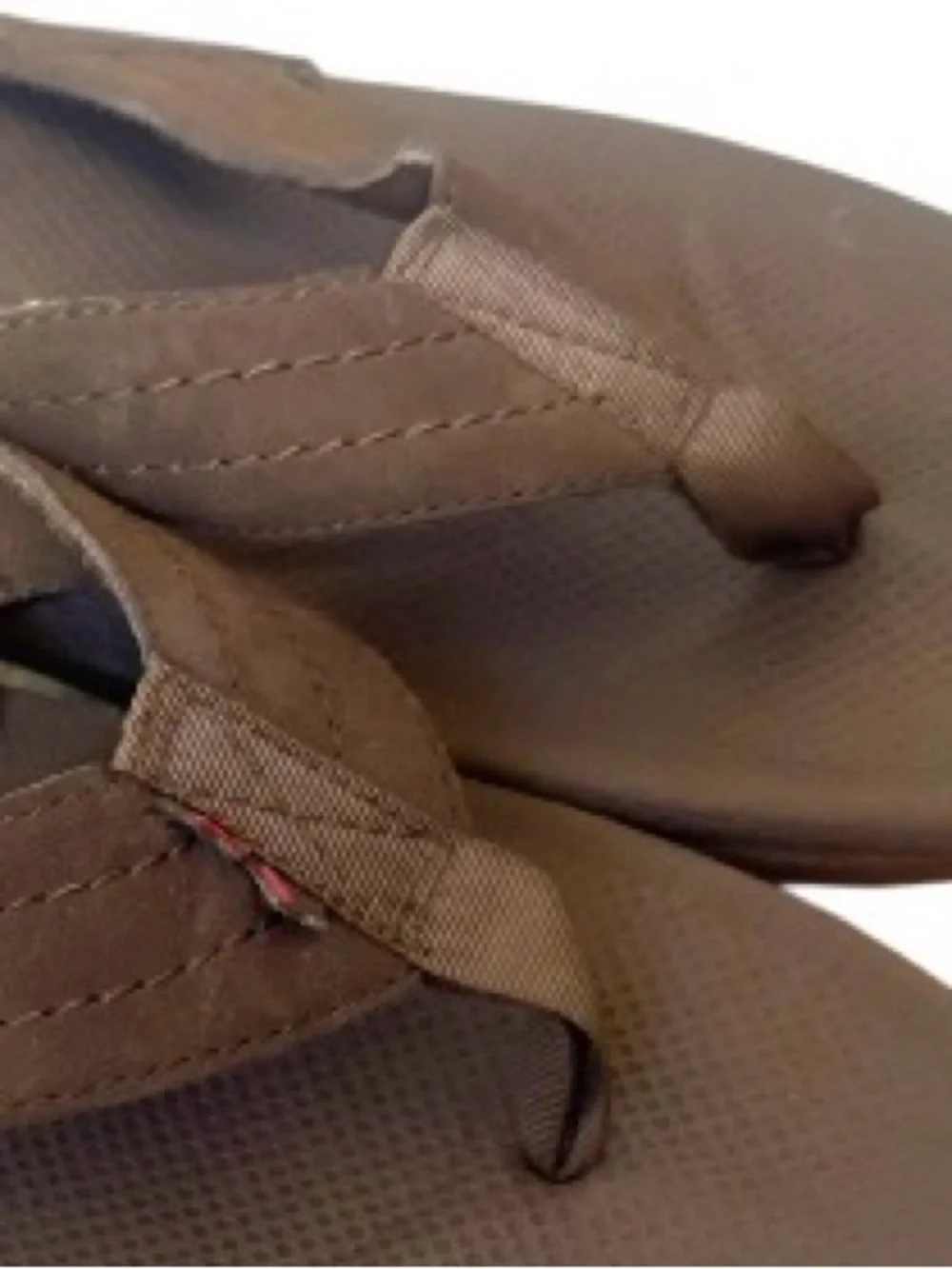 RAINBOW BROWN leather flip flops youth sandals boys girls size 4 5